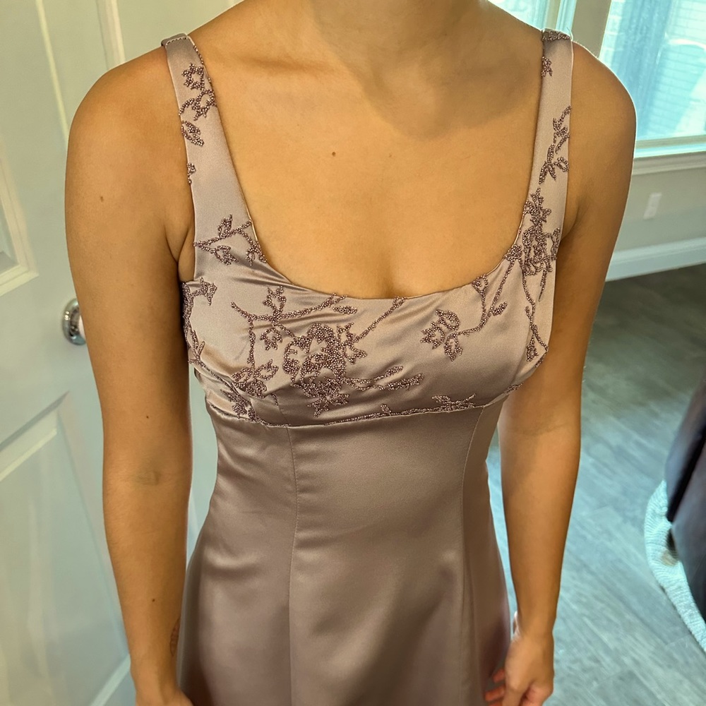 Vintage Light Purple Maxi Beaded Dress